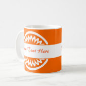 Runde Blume - Orange Kaffeetasse (Vorderseite Links)