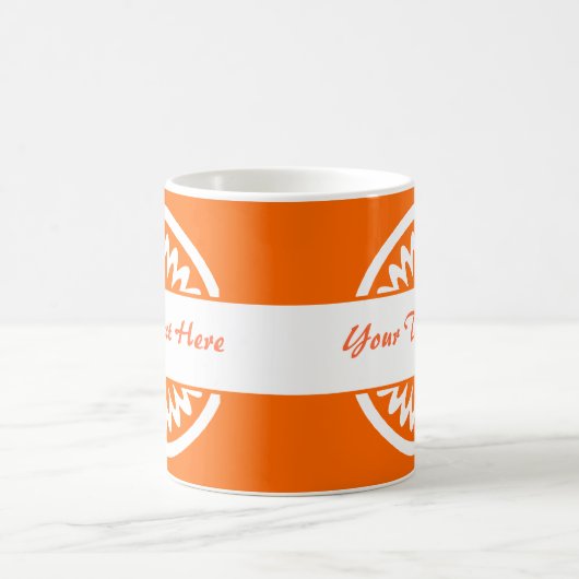 Runde Blume - Orange Kaffeetasse (Mittel)