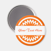 Runde Blume - Orange Magnet (Vorderseite/Rückseite)