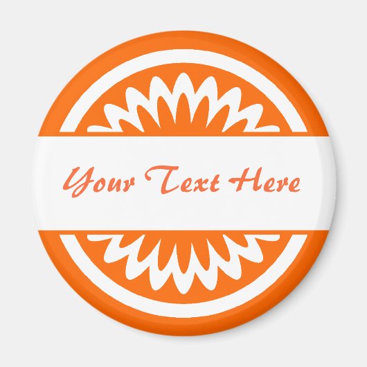 Runde Blume - Orange Magnet (Vorne)