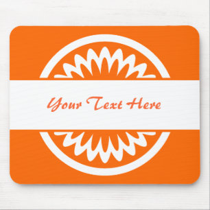 Runde Blume - Orange Mousepad