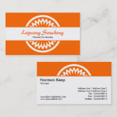 Runde Blume - Orange Visitenkarte (Vorne/Hinten)