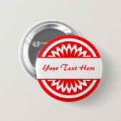 Runde Blume - Rot Button (Vorne & Hinten)