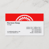 Runde Blume - Rot Visitenkarte (Rückseite)