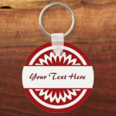 Runde Blume - Ruby Red Schlüsselanhänger (Vorderseite)