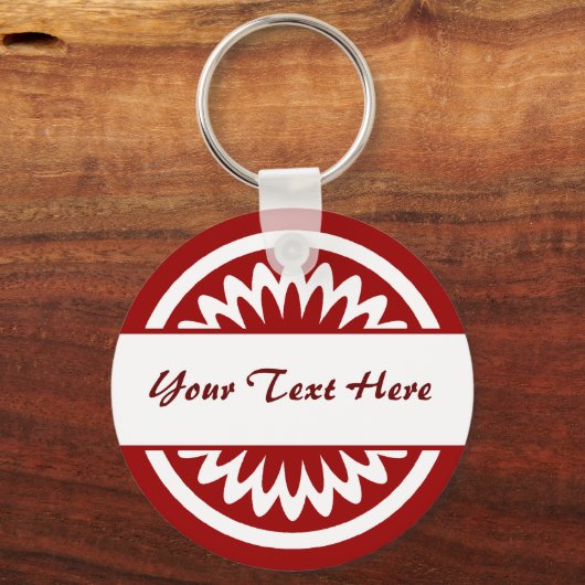 Runde Blume - Ruby Red Schlüsselanhänger (Vorderseite)