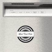 Runde Blume - Schwarz Magnet (In Situ (Geschirrspüler))