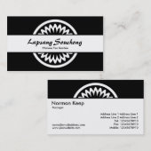 Runde Blume - Schwarz Visitenkarte (Vorne/Hinten)