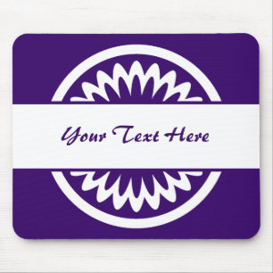 Runde Blume - Tief Lila Mousepad