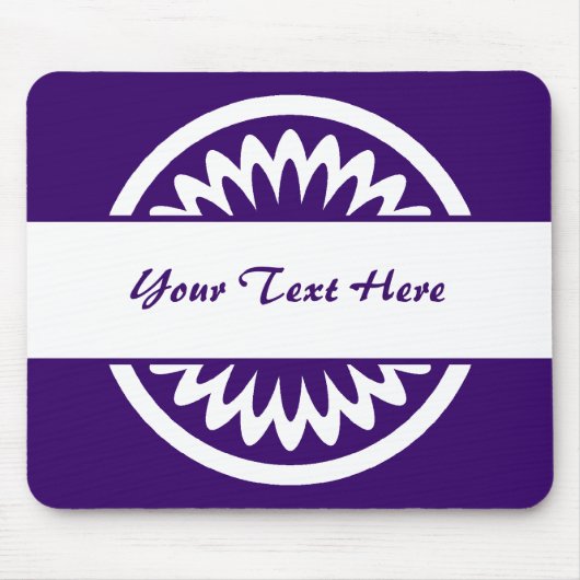 Runde Blume - Tief Lila Mousepad (Vorne)