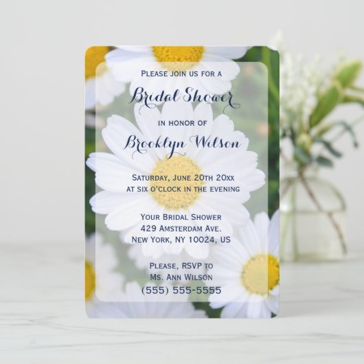 Runde Blumendusche mit Daisy Einladung (Stehend Vorderseite)