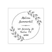Runde botanische Blätter - Krängungsadresse Gummistempel (Prägung)