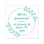 Runde botanische Blätter Permastempel (Design)