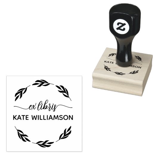 Runde botanische Kruste Ex libris Gummistempel (Stempel)