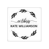 Runde botanische Kruste Ex libris Gummistempel (Prägung)