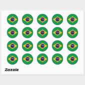 Runde Brasilien Runder Aufkleber (Blatt)