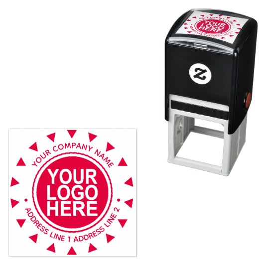 Runde Briefmarke mit eigenem Firmenlogo Permastempel (Beispiel)