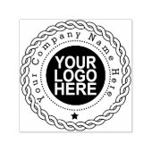 Runde Briefmarke mit Logokombination Permastempel (Design)