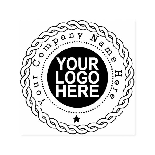 Runde Briefmarke mit Logokombination Permastempel (Design)