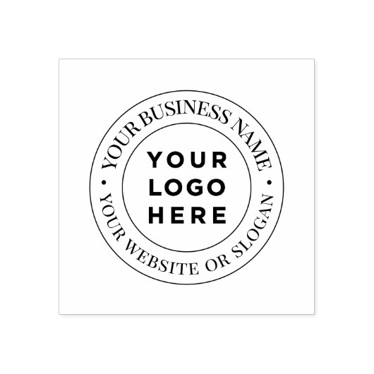 Runde Briefmarke mit rotem Logo und Tintenpolster Gummistempel (Prägung)