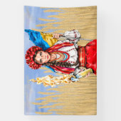Runde C der ukrainischen Girl Fighting for Freedom Banner (Vertikal)