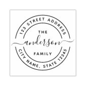 Runde Calligraphie-Script-Rücksendeadresse Gummistempel (Prägung)