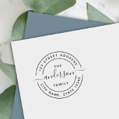 Runde Calligraphie-Script-Rücksendeadresse Permastempel