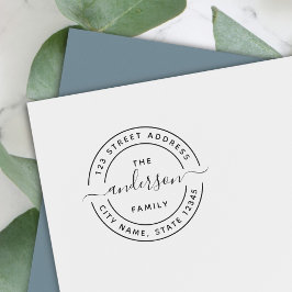 Runde Calligraphie-Script-Rücksendeadresse Permastempel