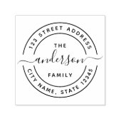 Runde Calligraphie-Script-Rücksendeadresse Permastempel (Design)