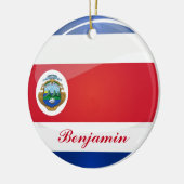 Runde Costa Rican Flagge Keramikornament (Links)