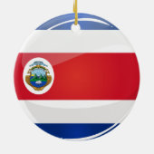Runde Costa Rican Flagge Keramikornament (Hinten)