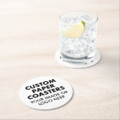 RUNDE "Custom personalisiert PAPER UNTERSETZER" (6 Runder Pappuntersetzer (Vor Ort)