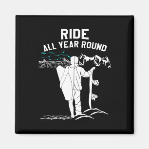 Runde das ganze Jahr - Shirt für Surfer und Sn Magnet