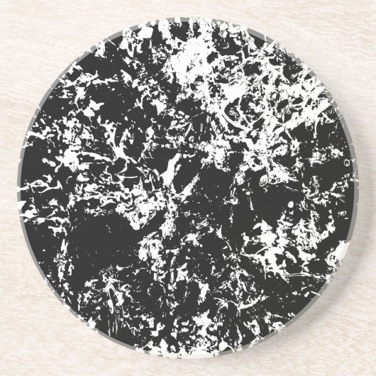 Runde der Abstrakten Eisbildung in Schwarz und Wei Getränkeuntersetzer (Vorne)
