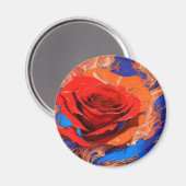 Runde der künstlerisch Abstrakten marmorierten Ros Magnet (Vorderseite/Rückseite)