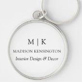 Runde der Minimalistischen Monogramme oder Add-Log Schlüsselanhänger (Vorne)