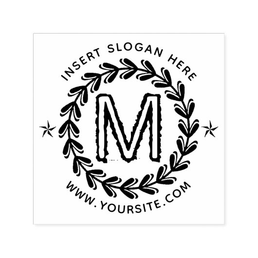 Runde der personalisiert-Business-Monogramm Permastempel (Design)