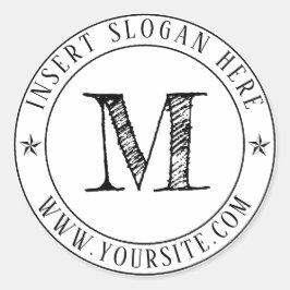 Runde der personalisiert-Business-Monogramm Runder Aufkleber