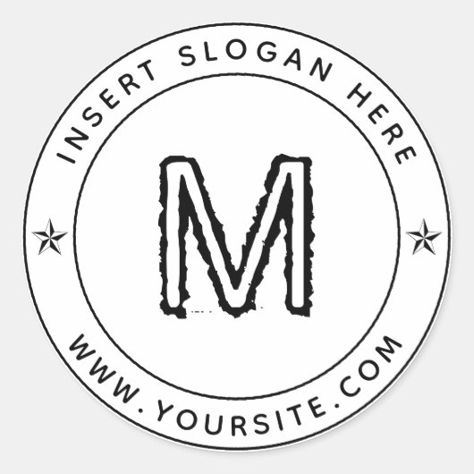 Runde der personalisiert-Business-Monogramm Runder Aufkleber (Vorderseite)