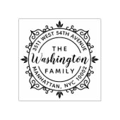 Runde der Rücksendeadresse für Elegante Skriptfami Gummistempel (Prägung)