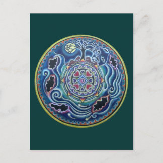Runde der Saison - Fall Equinox Mandala Postkarte
