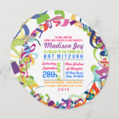 RUNDE DER TORAH BAT Bar Mitzvah Einladung (Vorne/Hinten)