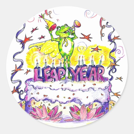 Runde des Leap Year-Sticks Runder Aufkleber (Vorderseite)