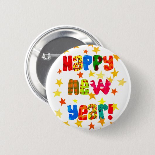 Runde des Neujahrs Button (Vorne & Hinten)