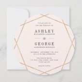 Runde Diamant Gemstone Geometrische Hochzeit Einladung (Rückseite)