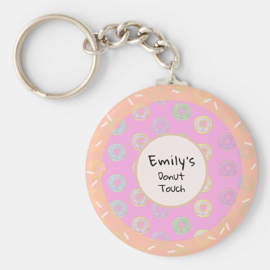 Runde Donut Touch Rosa Schlüsselanhänger (Vorne)