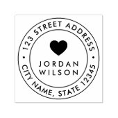 Runde doppelte Grenze Moderne Herz-Rücksendeadress Permastempel (Design)