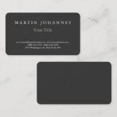 Runde Ecke Elegante Schlichte Gray Business Card Visitenkarte (Vorne/Hinten)
