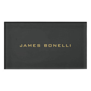 Runde Ecke Grau-Gold-Farbe Beruflich Namenschild