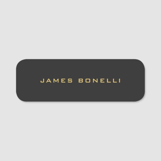 Runde Ecke Grau-Gold-Farbe Beruflich Namensschild (Vorderseite)